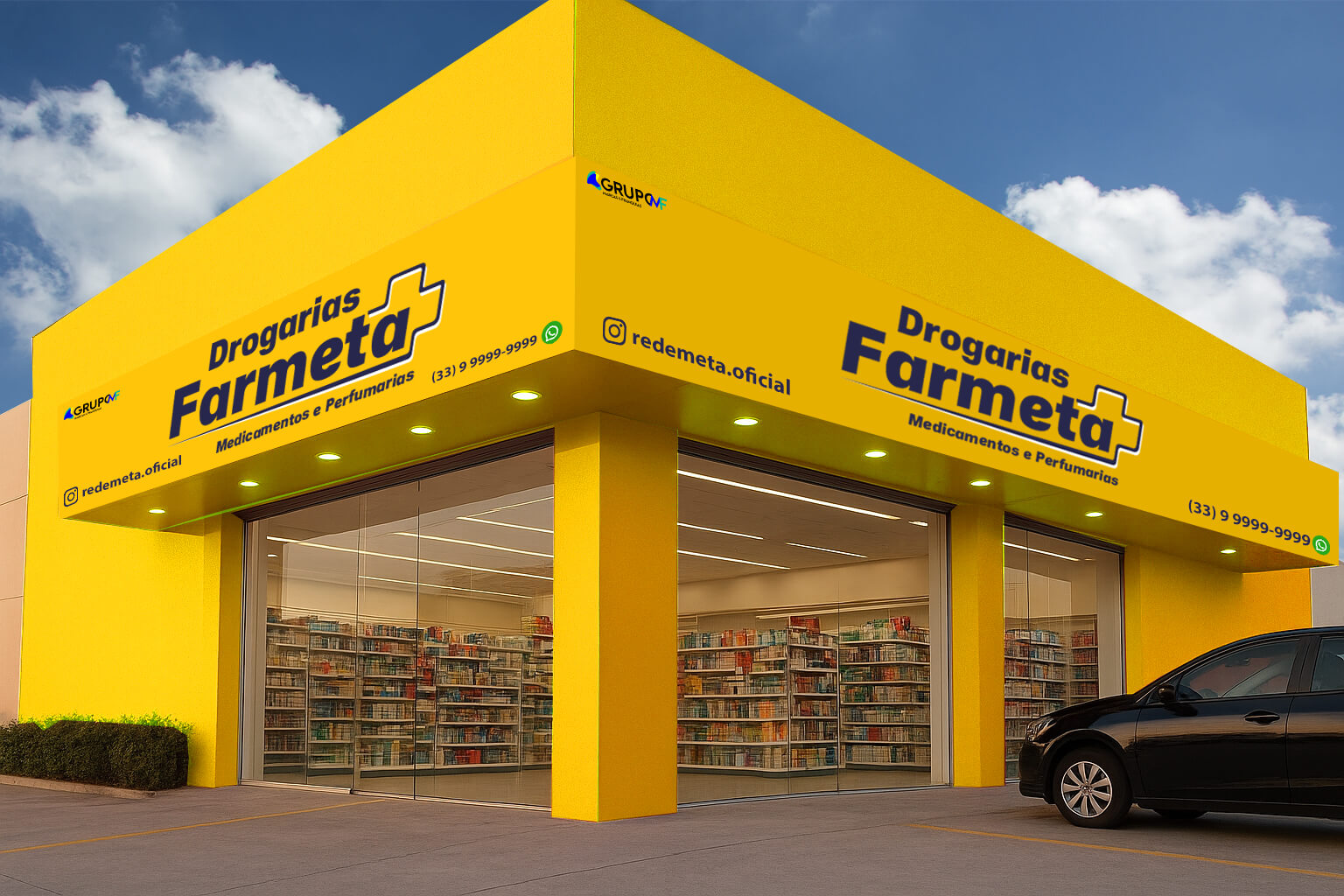 Fachada da rede Farmeta